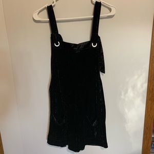 Skies Are Blue Black Velvet Romper